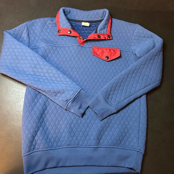 Zyia‎ Active Quilted Blue/Red Snap Collar Sweatshirt size medium - Picture 3 of 9